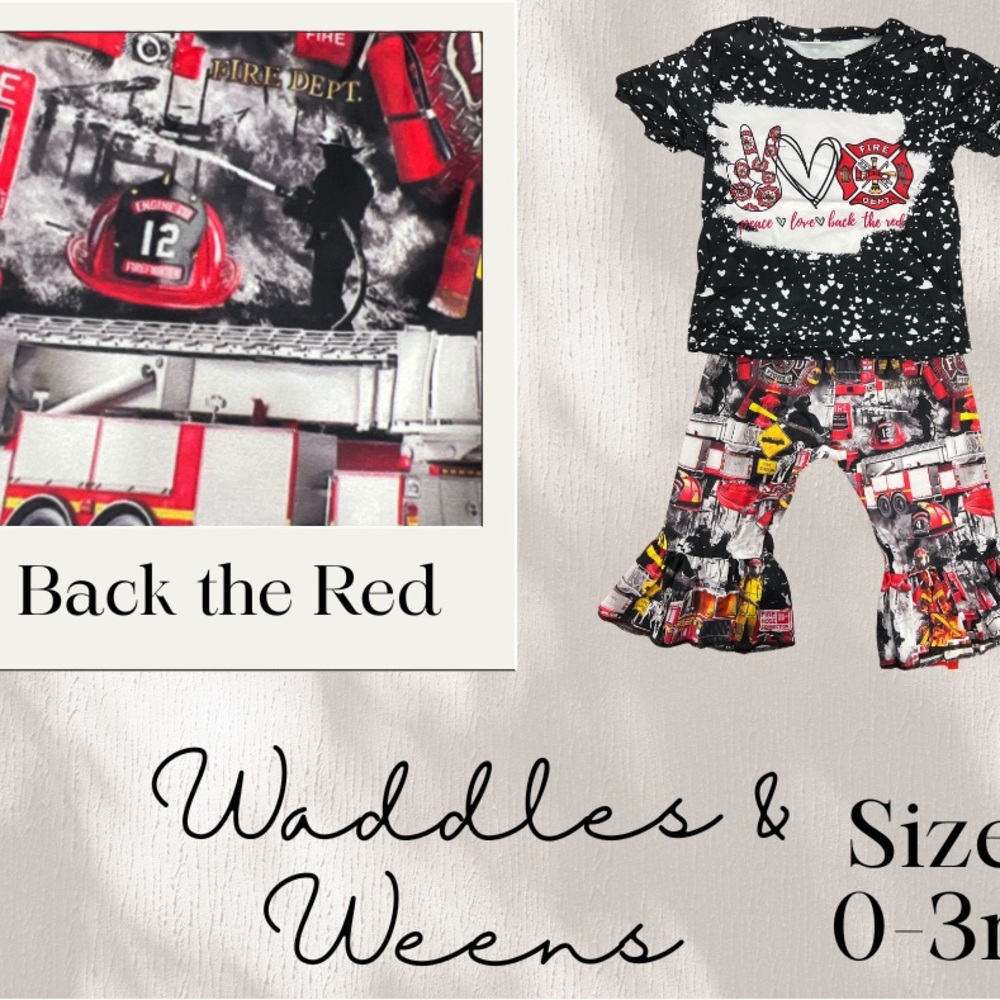 Kids Firefighter Pajamas - Black and Red